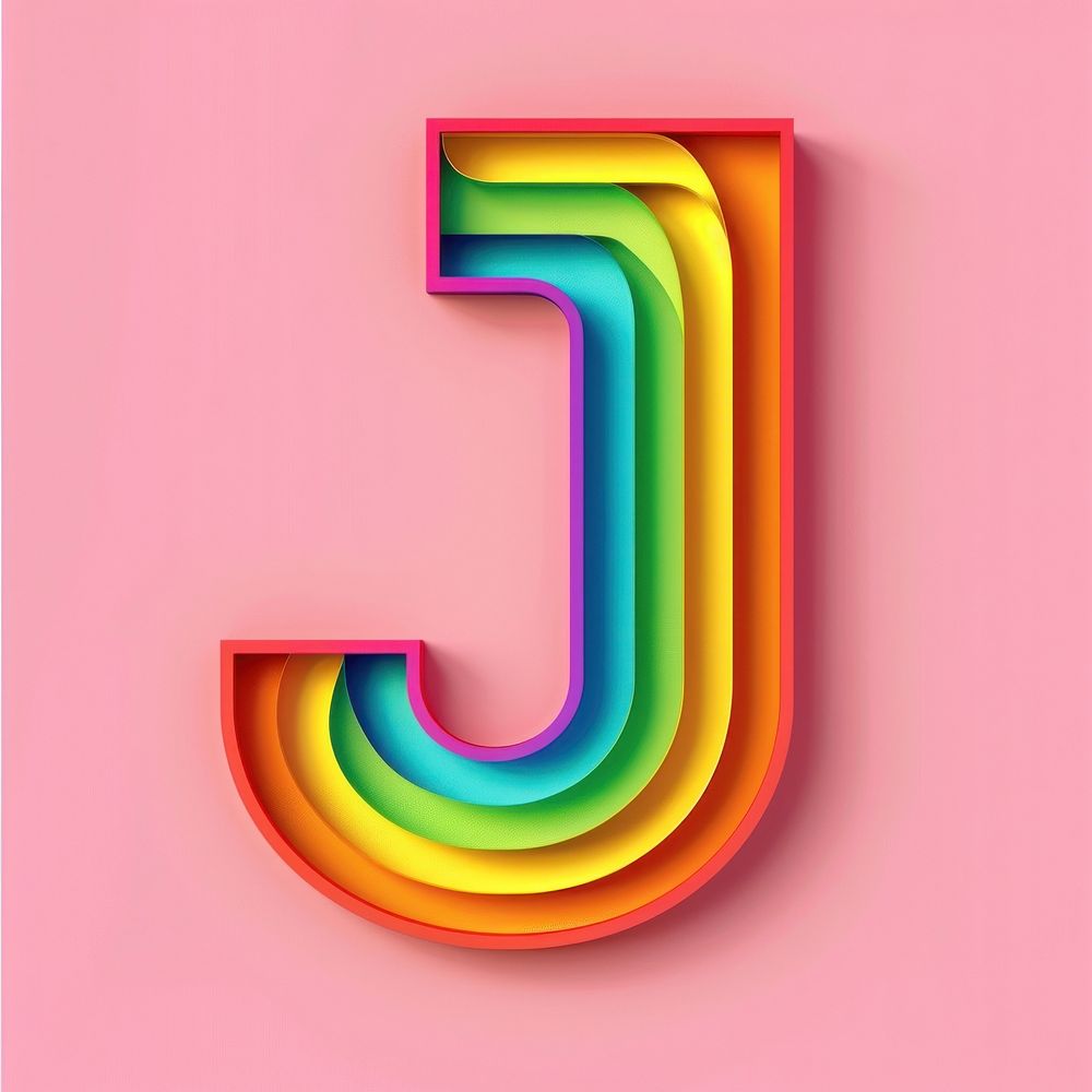 Rainbow alphabet J number font | Premium Photo Illustration - rawpixel