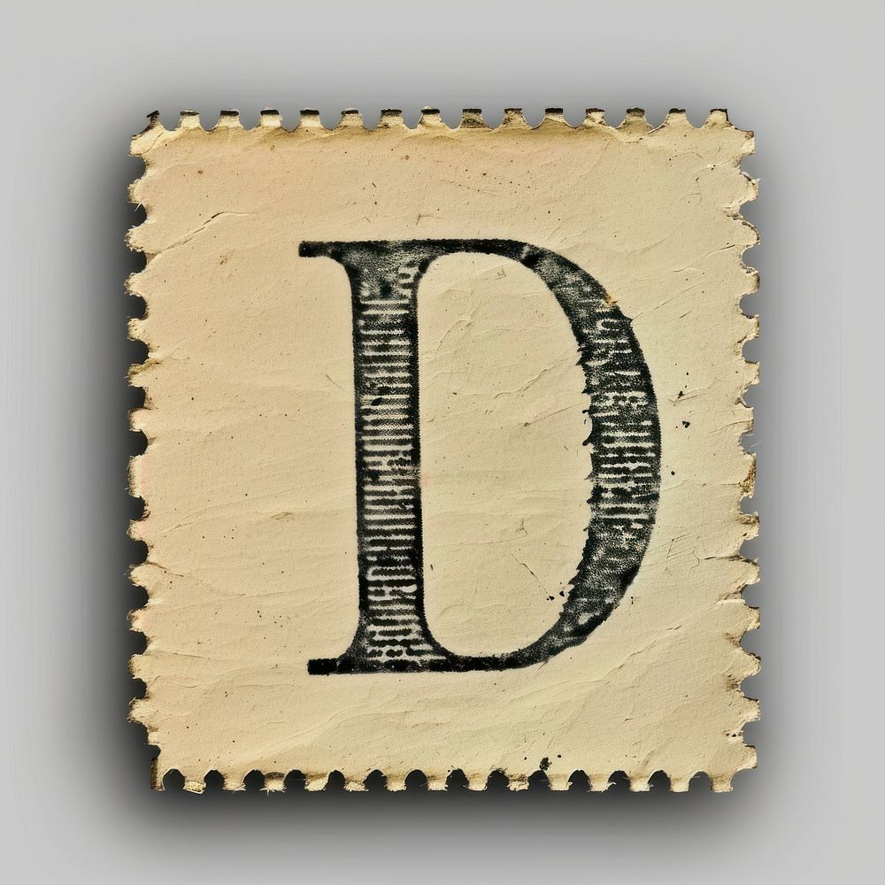Stamp with alphabet D backgrounds number paper.