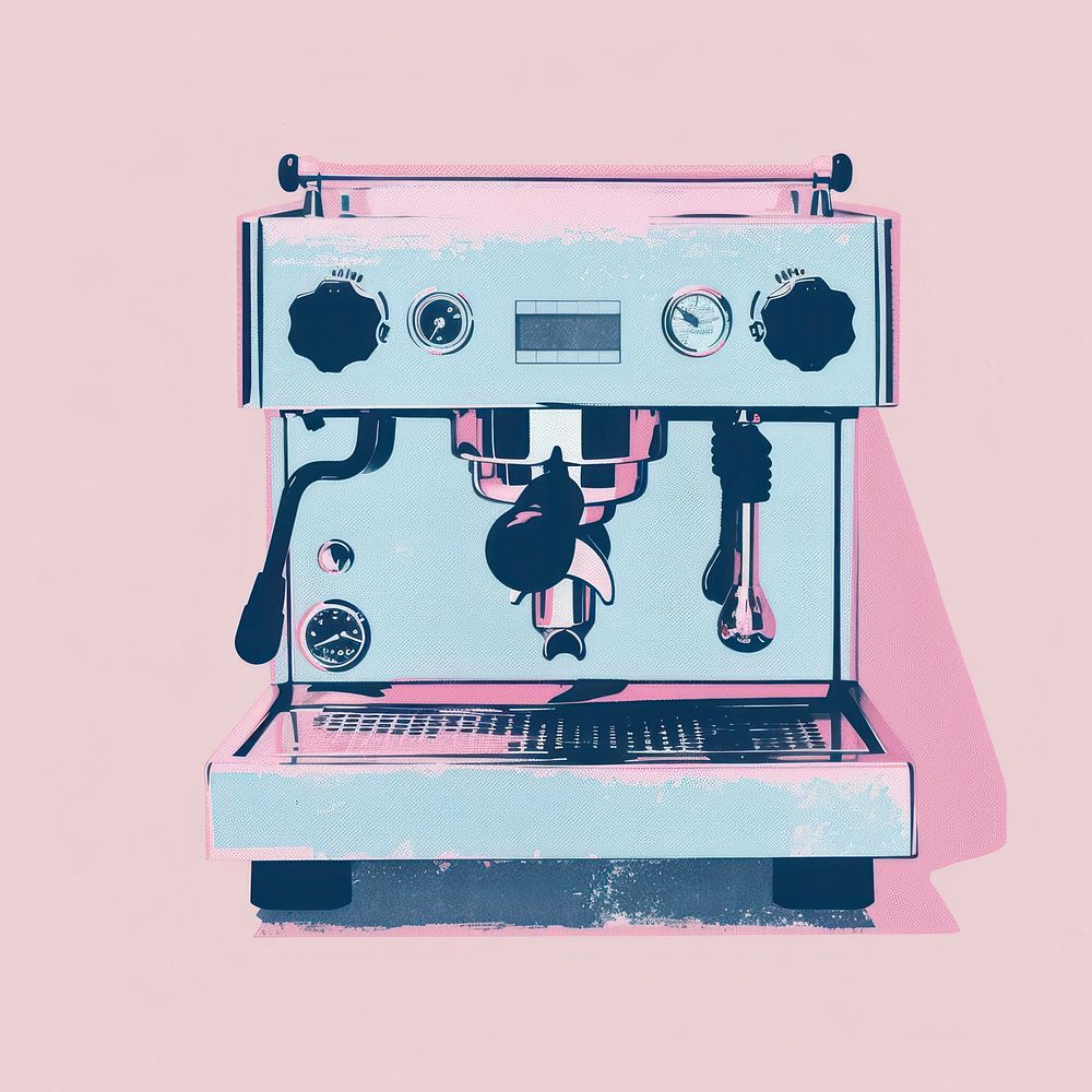 Silkscreen of a Coffee machine coffee coffeemaker technology.