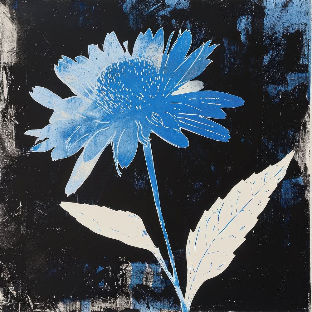 Silkscreen Aster painting flower nature. | Premium Photo Illustration ...