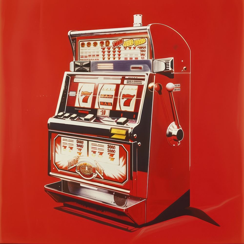 Silkscreen of a Slot Machine machine gambling slot.