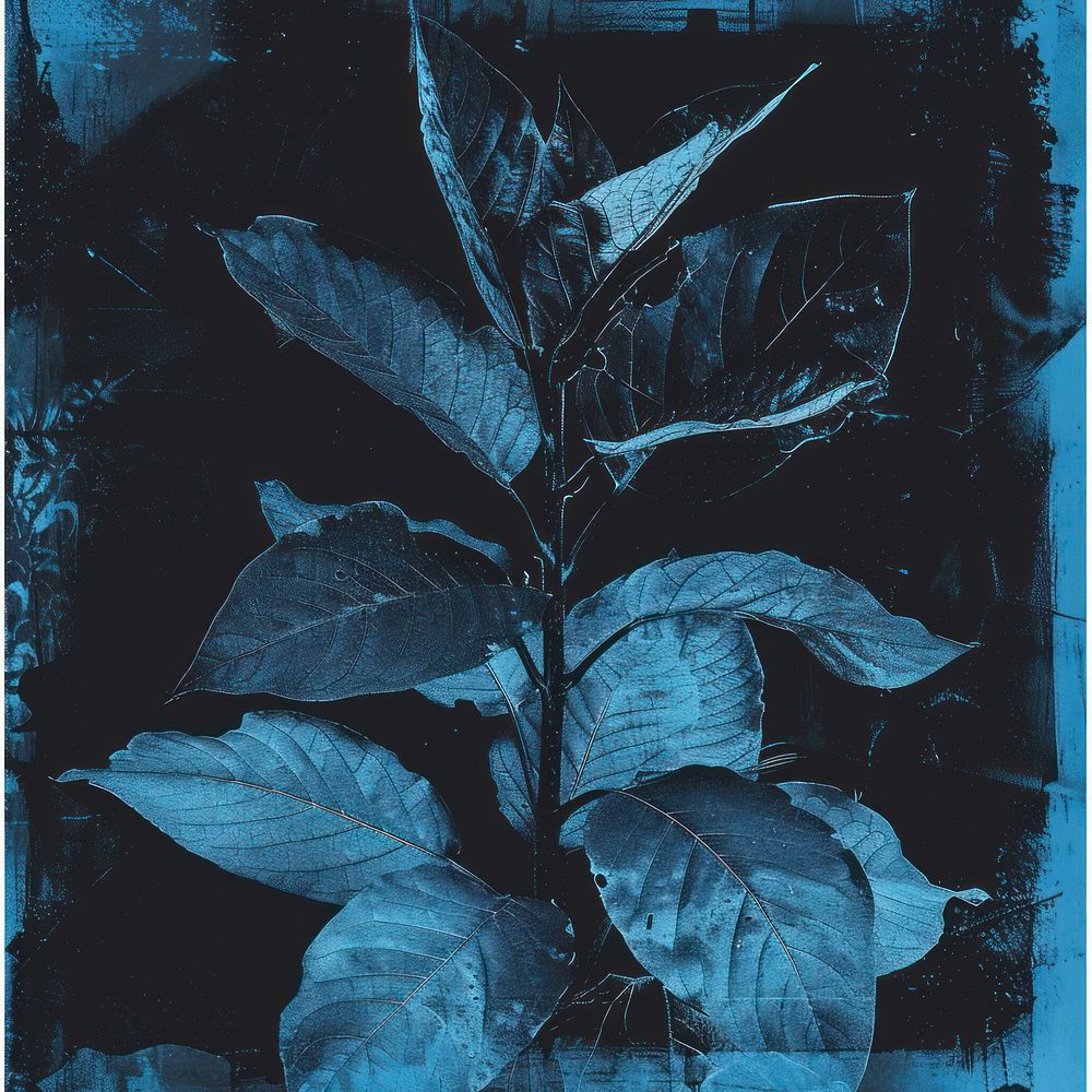 Silkscreen of a Tobacco nature plant leaf.
