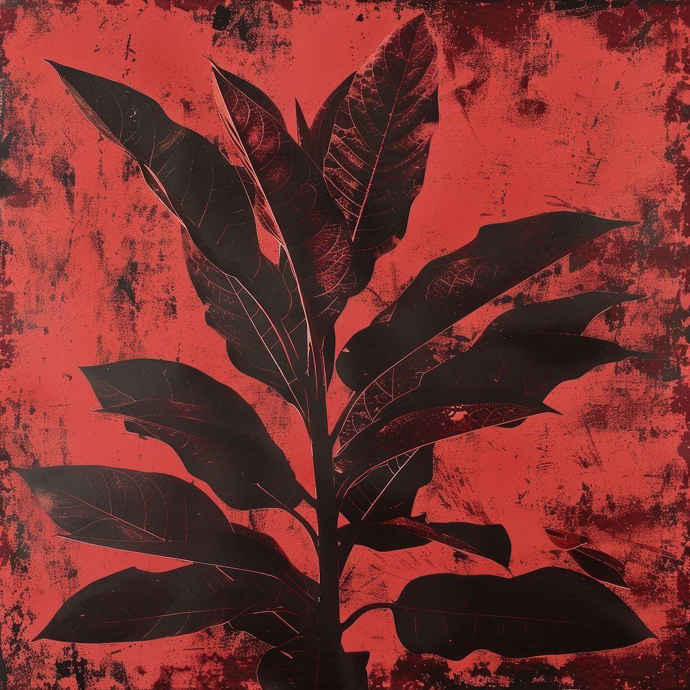 Silkscreen of a Tobacco backgrounds textured painting.