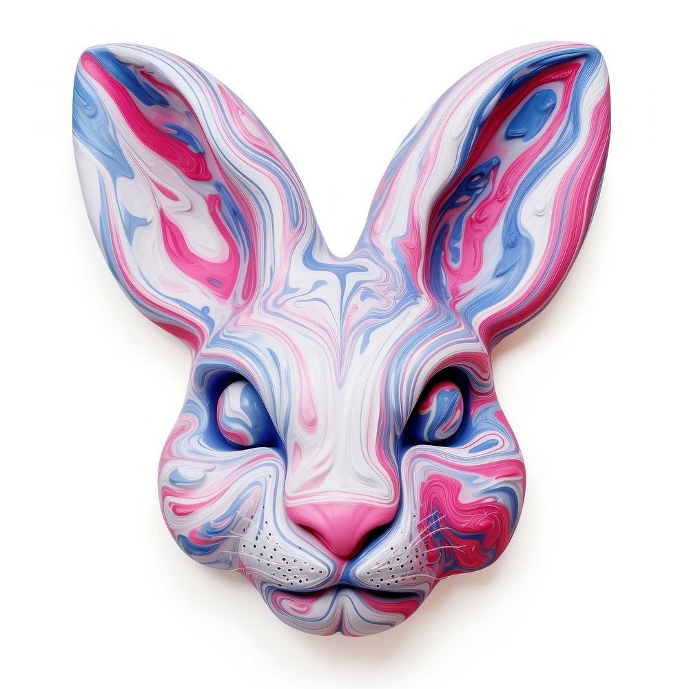 Rabbit shape marble animal mammal art.