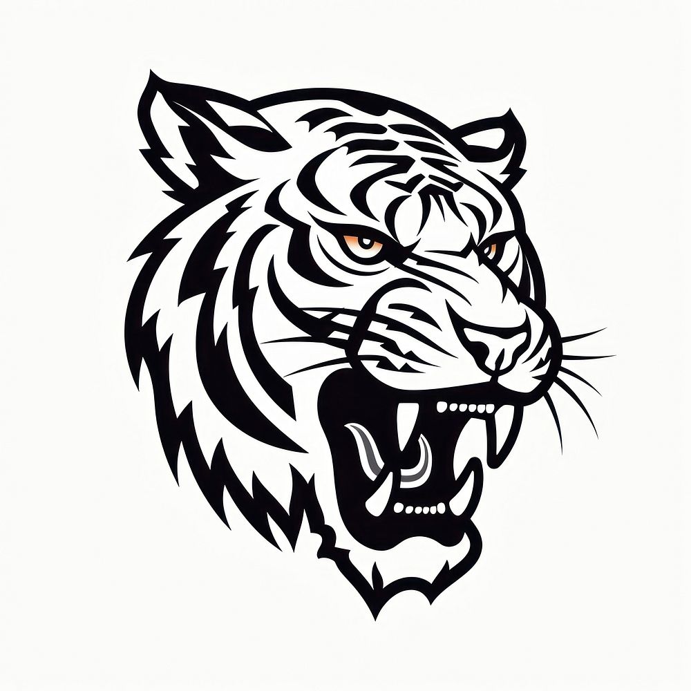 Tiger white black logo.