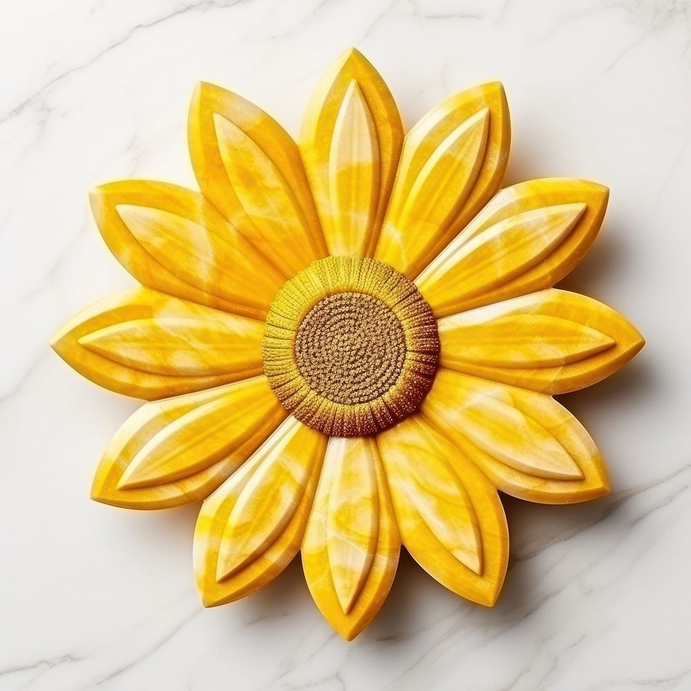 Sunflower shape shape marble petal plant inflorescence.