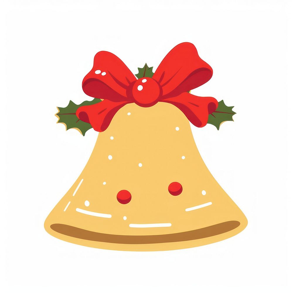 Flat design Christmas bell christmas food white background.