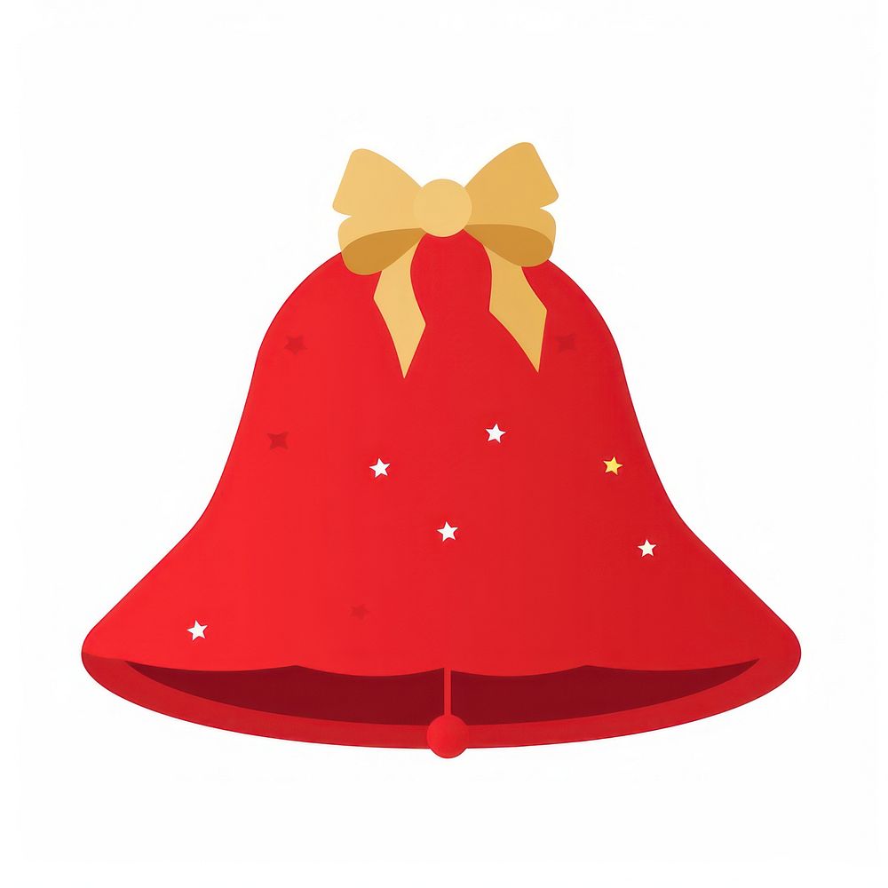 Flat design Christmas bell christmas white background confectionery.