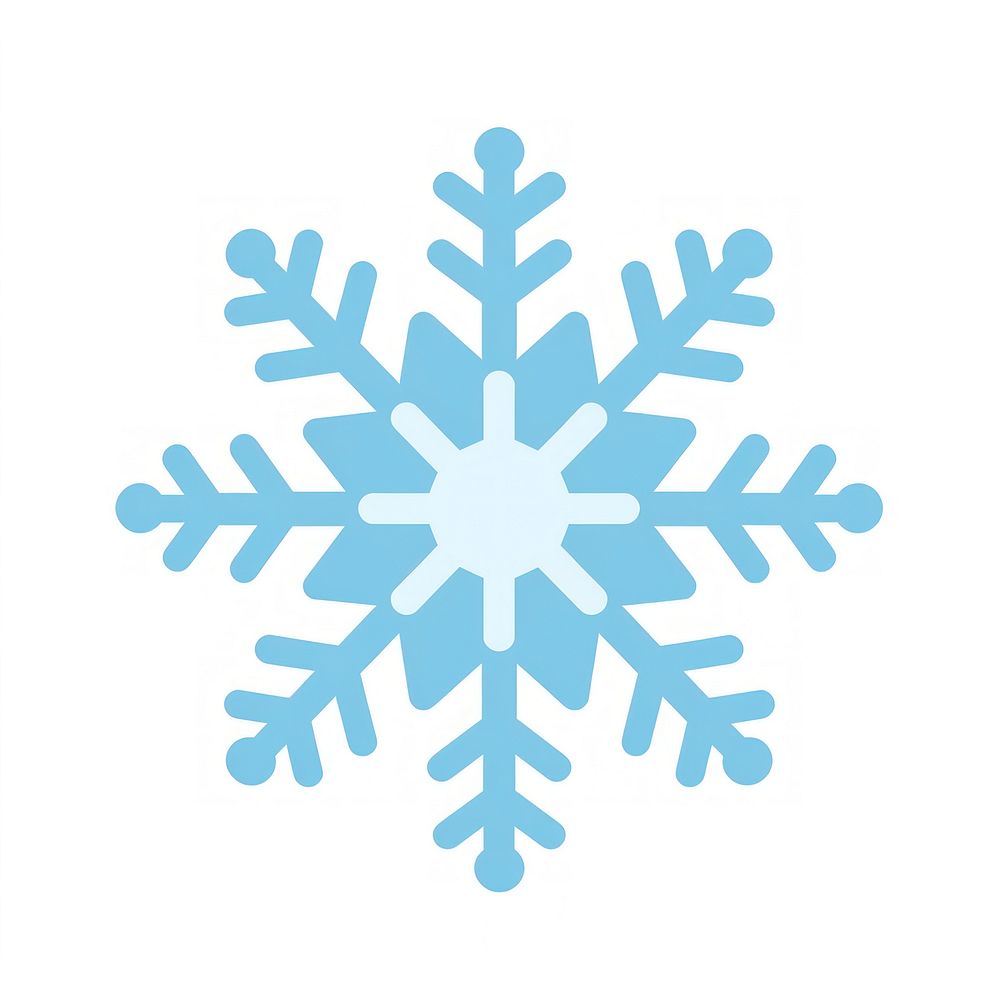 Flat design a snowflak snowflake white white background.