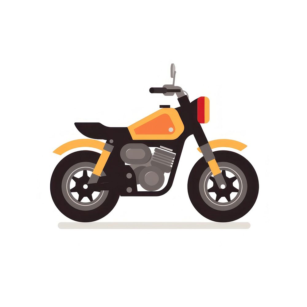 Flat design motorcycle vehicle moped white background.