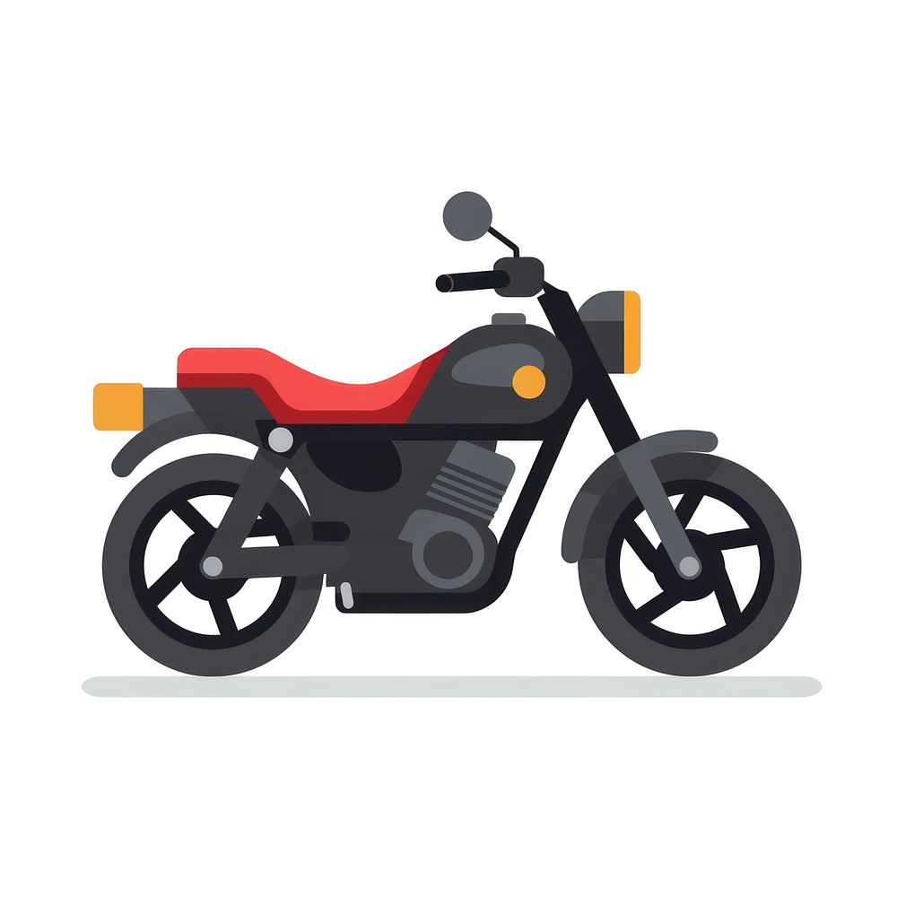 Flat design motorcycle vehicle moped white background.
