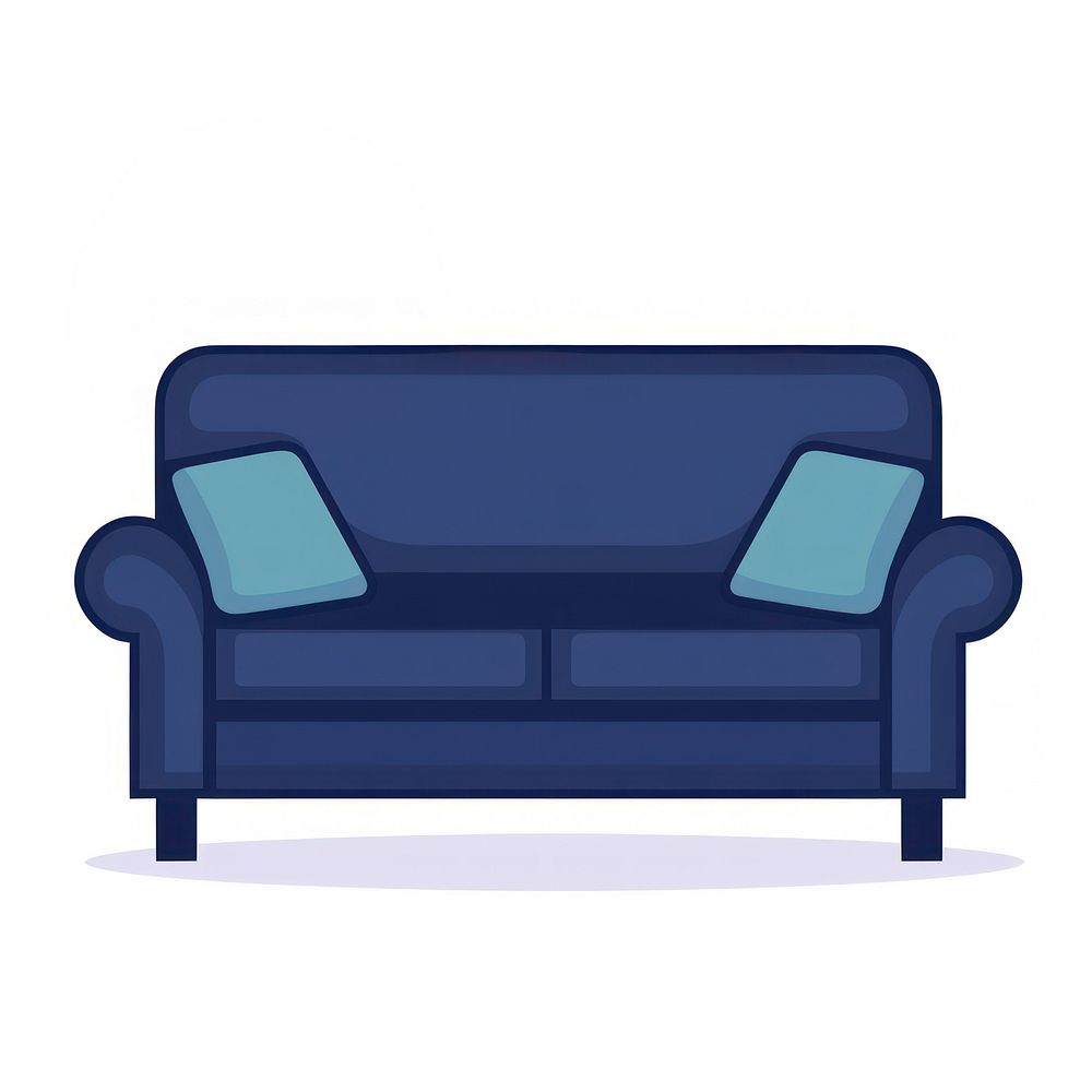 Flat design sofa furniture white background comfortable.