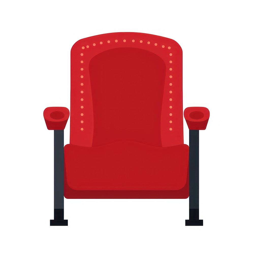 Flat design red cinema seat furniture armchair throne.