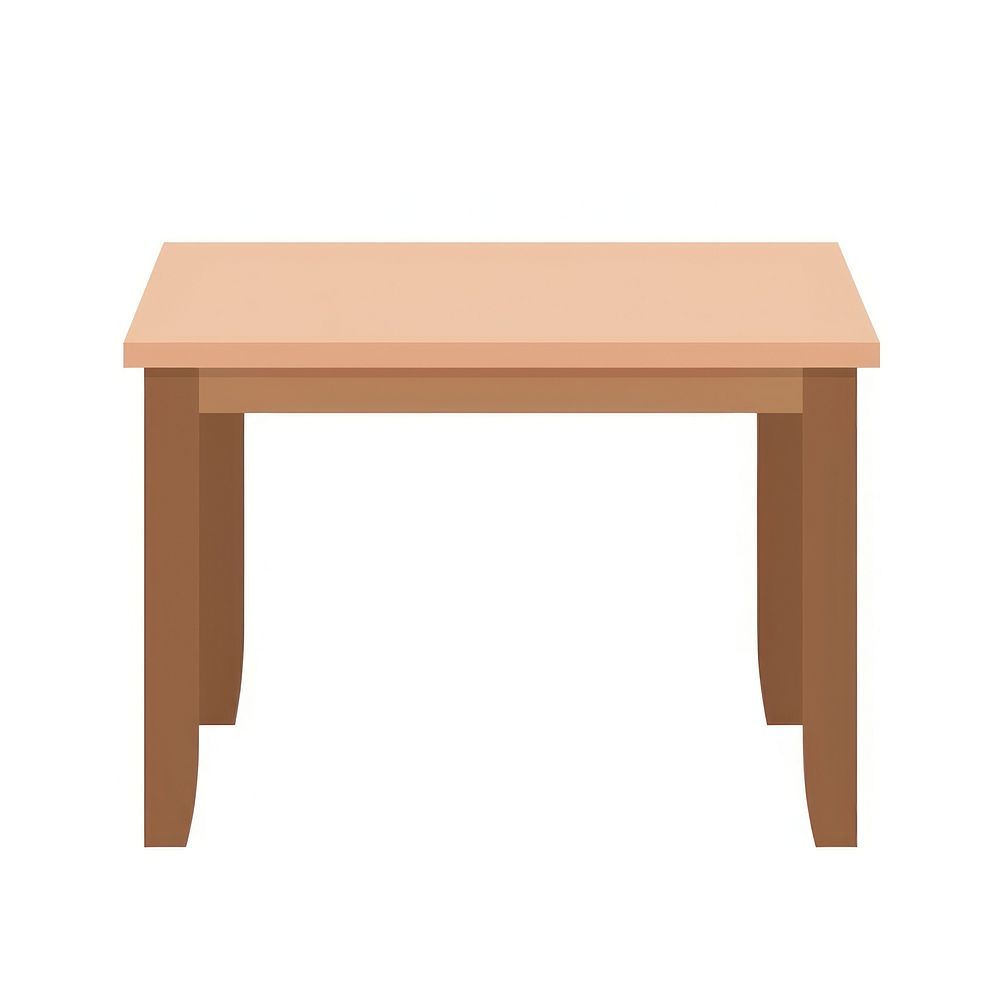 Flat design table furniture desk white background.