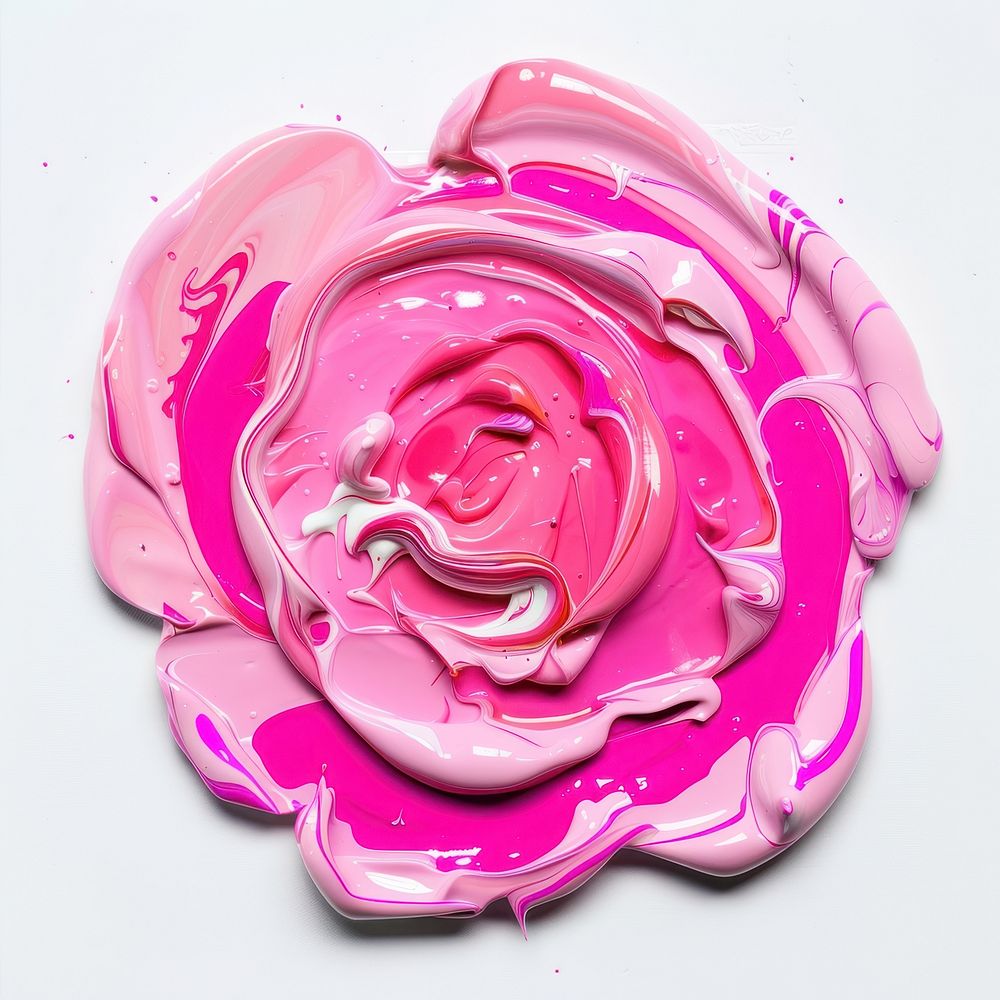 Acrylic pouring paint rose purple flower petal.