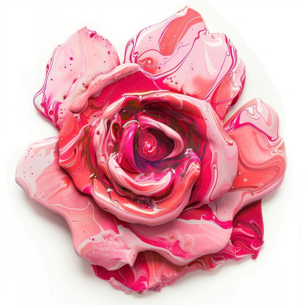 Acrylic pouring paint rose flower petal plant.