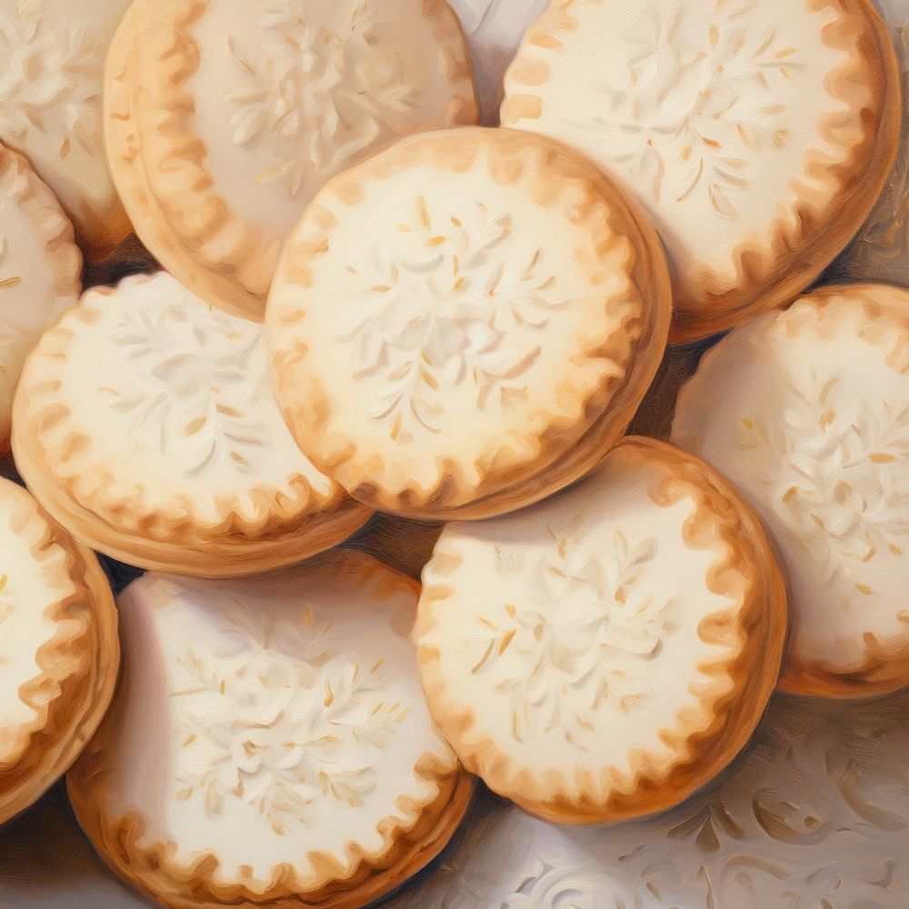 Close up on pale cookies backgrounds dessert biscuit.