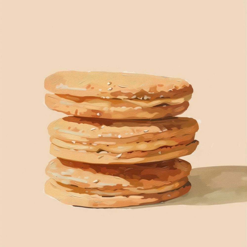 Close up on pale cookies pancake bread food.