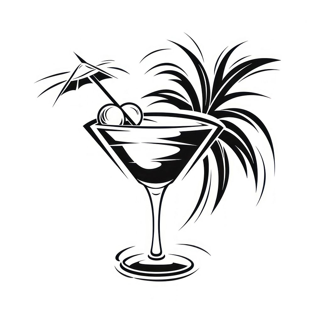 Cocktail martini drink black.