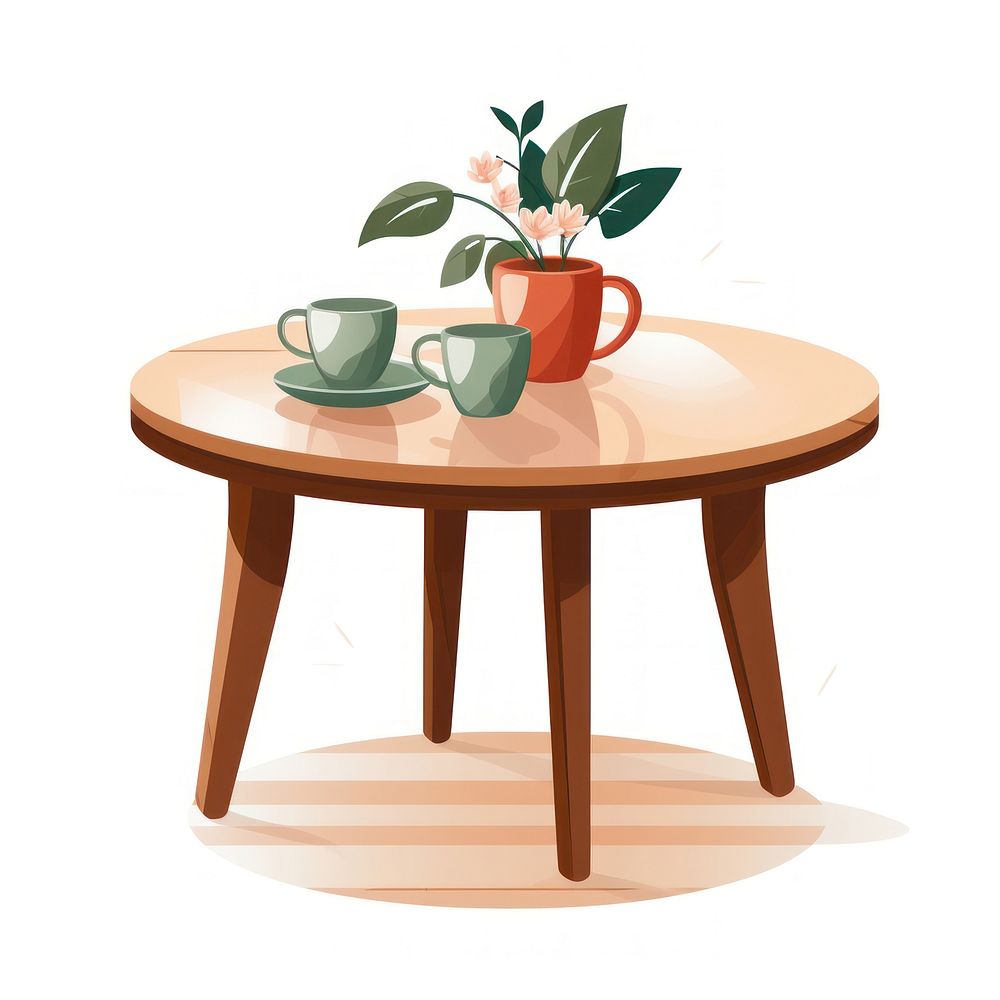 Table furniture plant cup.