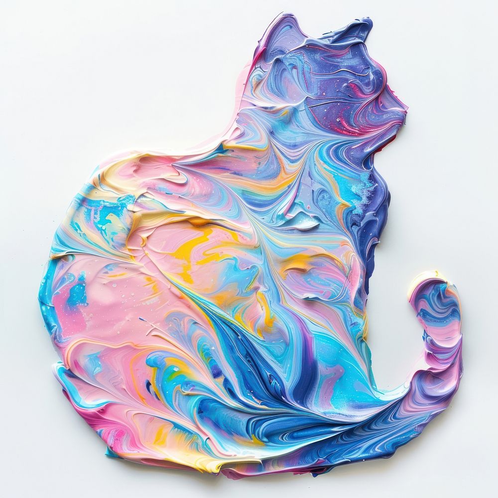 Acrylic pouring cat shape art accessories.