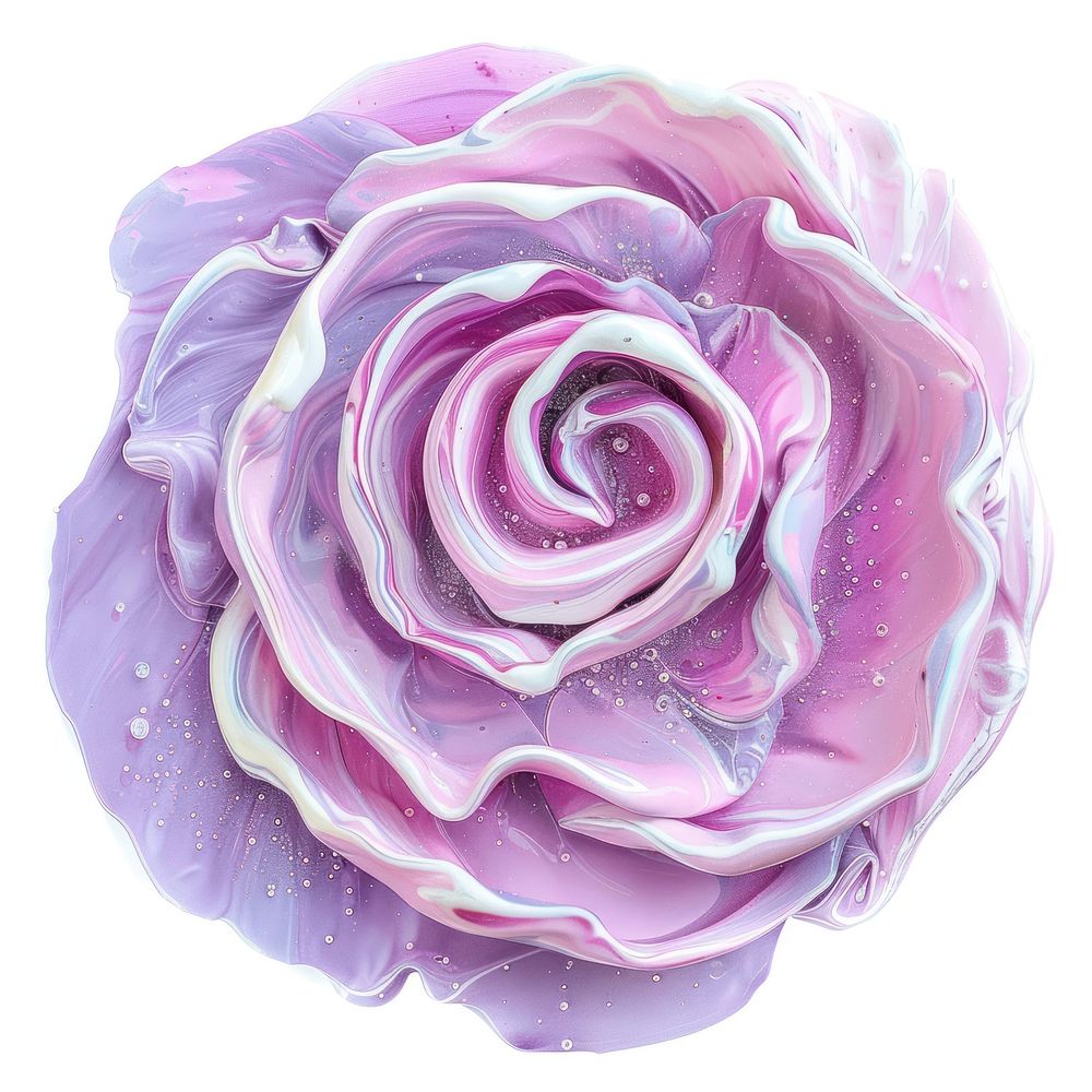Acrylic pouring rose flower petal plant.