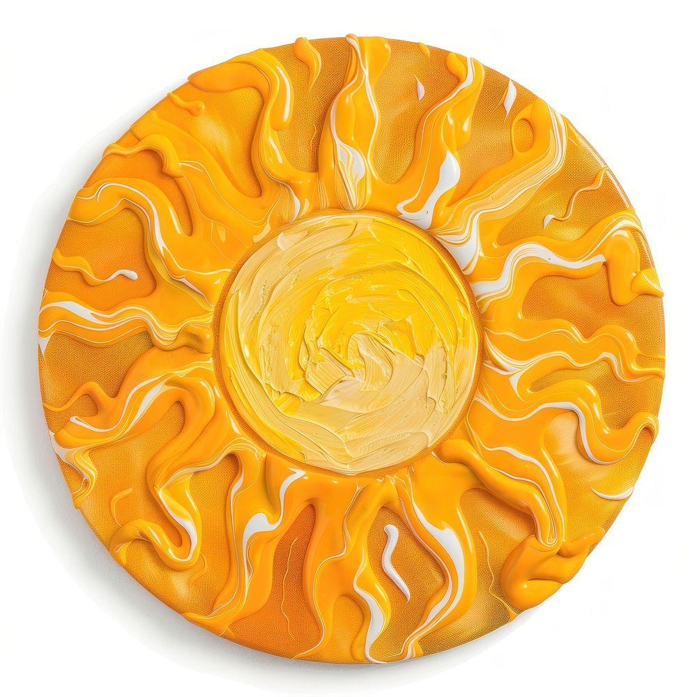 Acrylic pouring sun shape food confectionery.