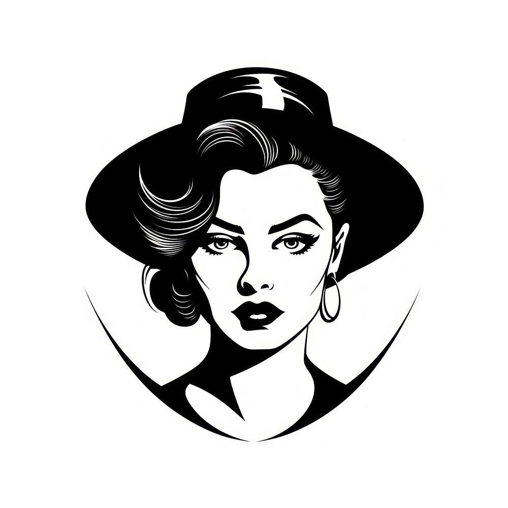 Gentlewoman logo drawing sketch. | Free Photo Illustration - rawpixel