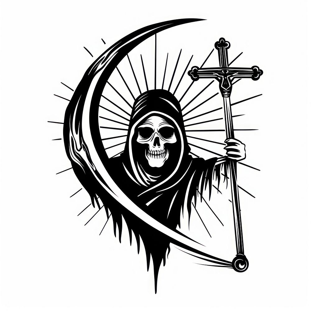 Grim Reaper symbol black logo.