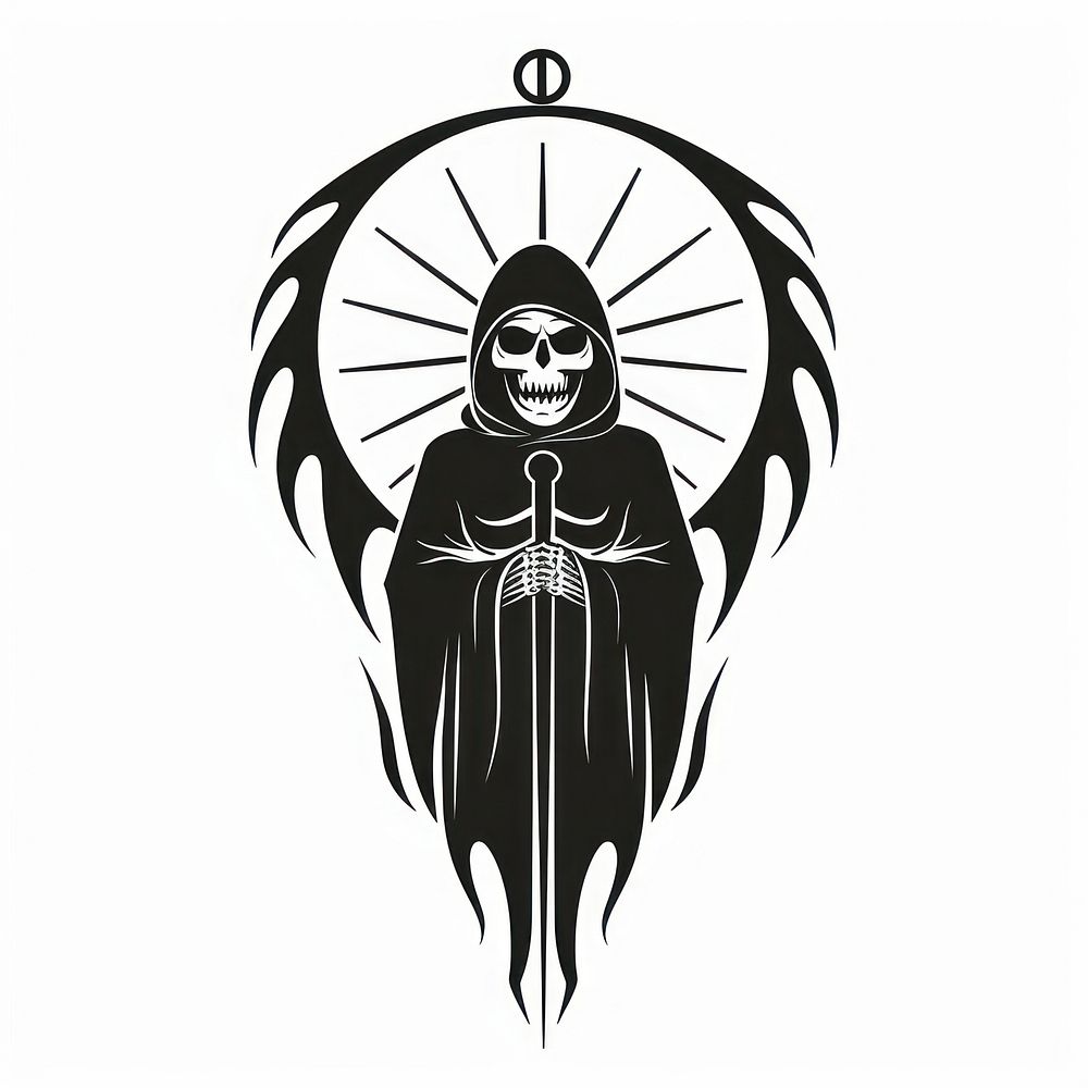 Grim Reaper logo black representation.
