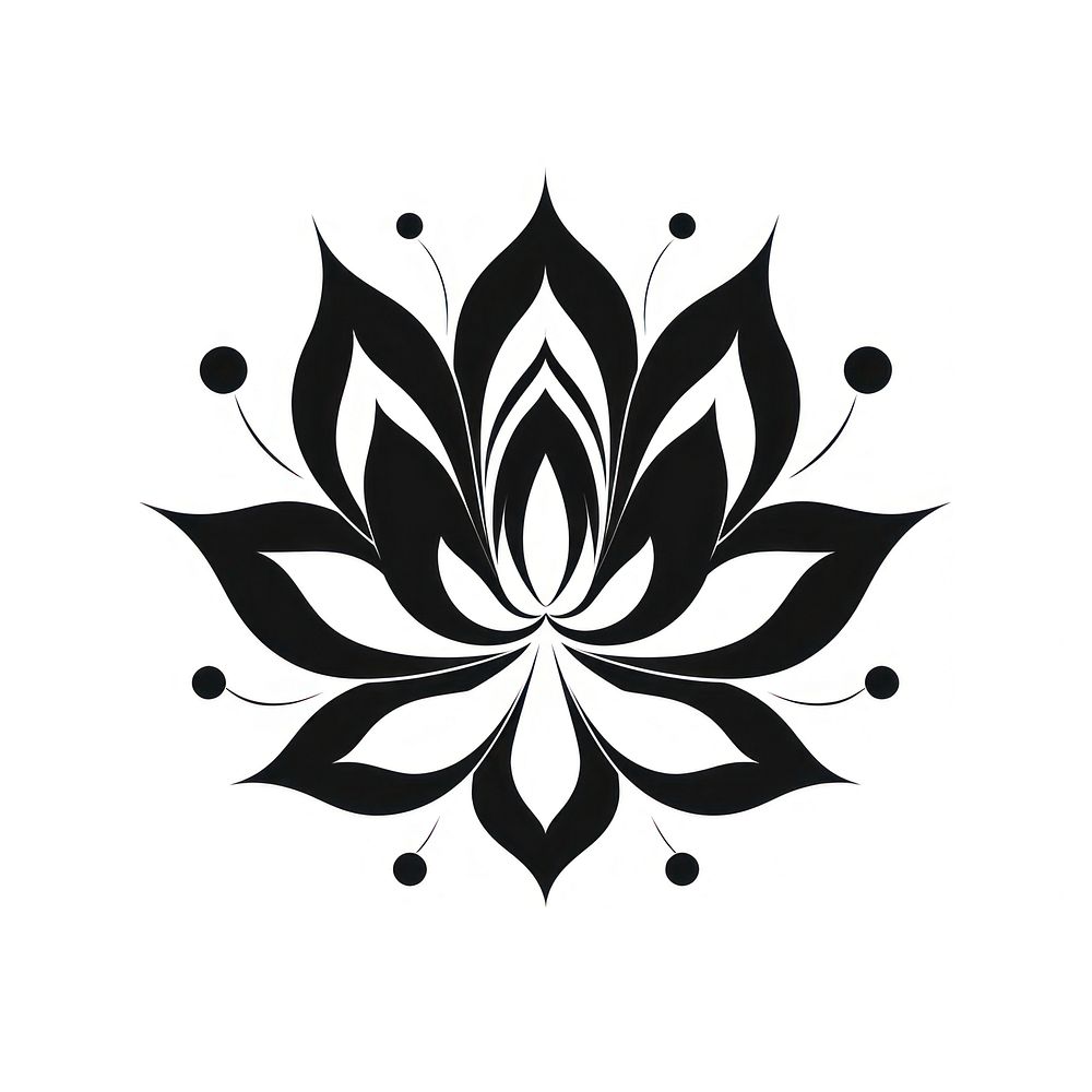 Lotus pattern white black.