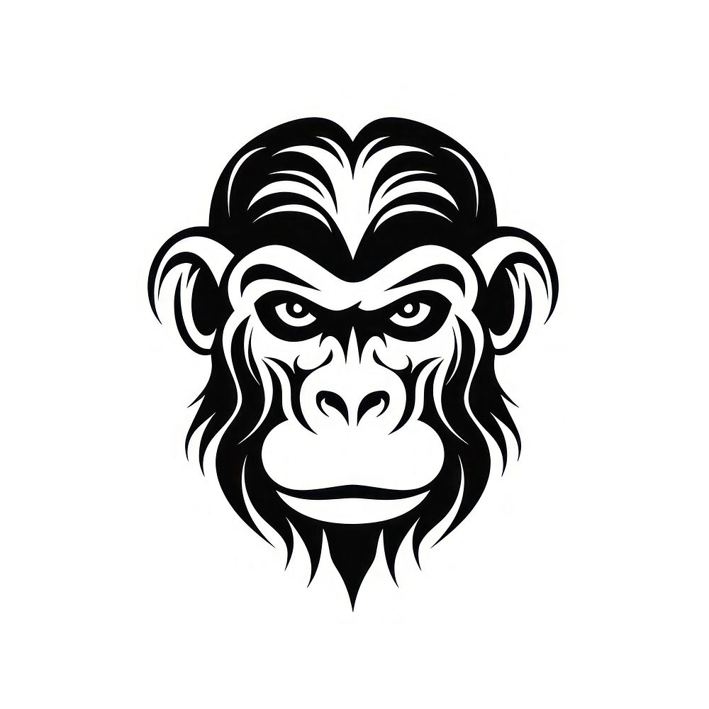 Monkey animal mammal logo.