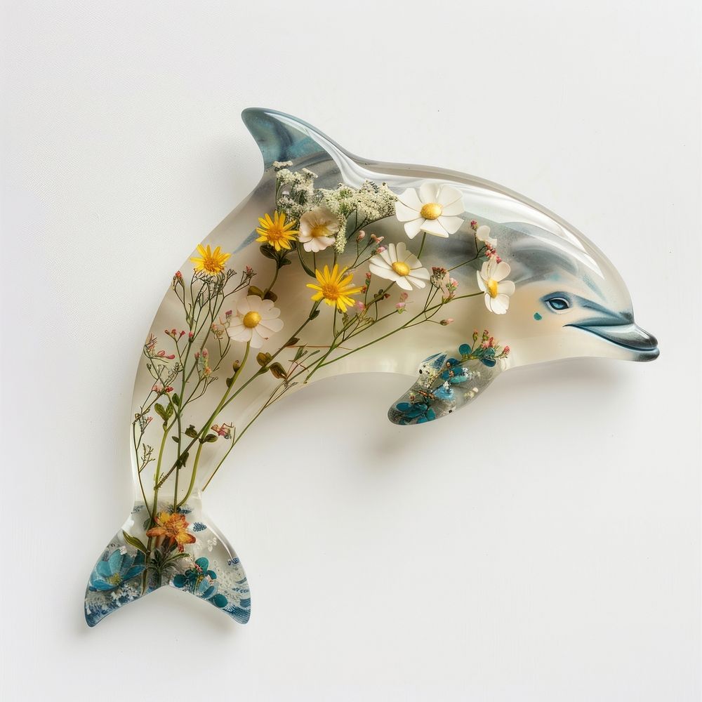 Flowers in dolphin resin animal mammal accessories.