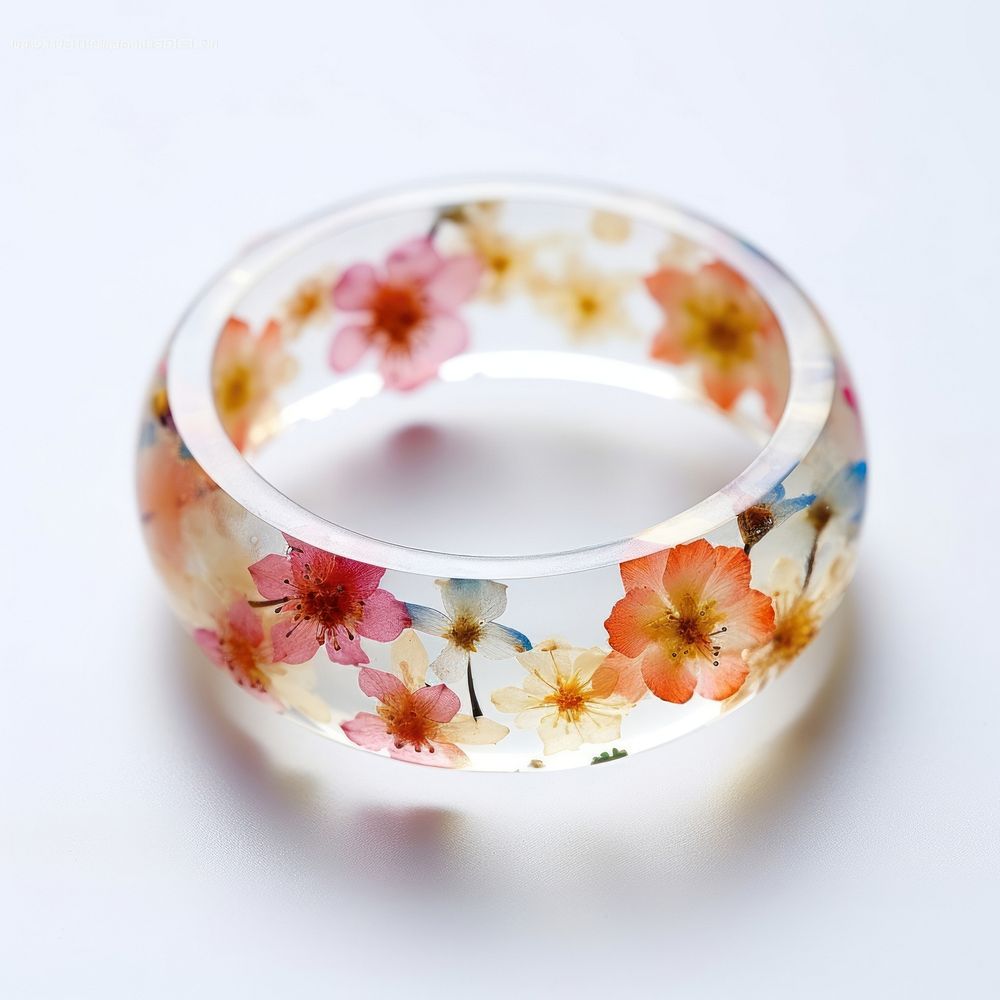Flowers in ring resin jewelry accessories freshness.