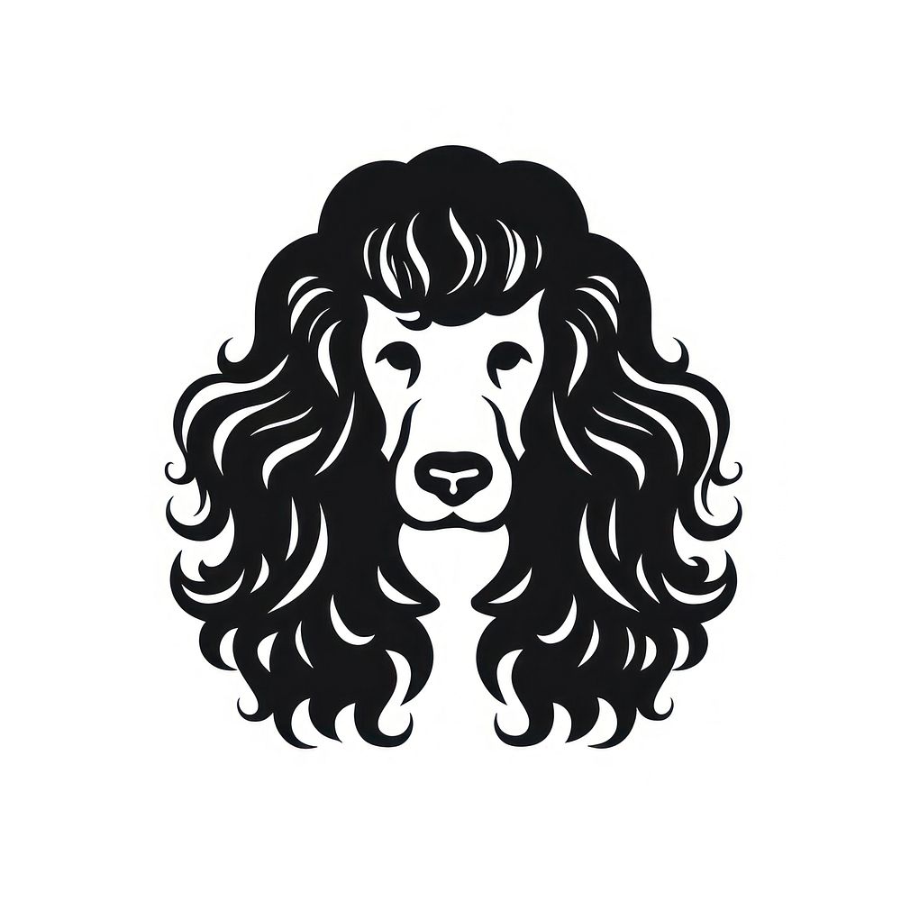 Poodle dog black logo representation.