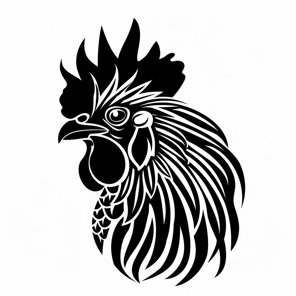 Rooster chicken animal black.