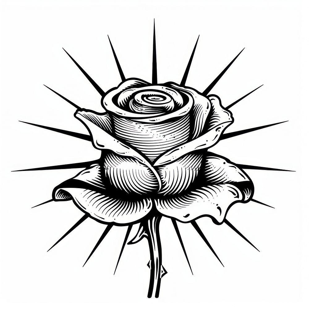 Rose rose drawing flower.