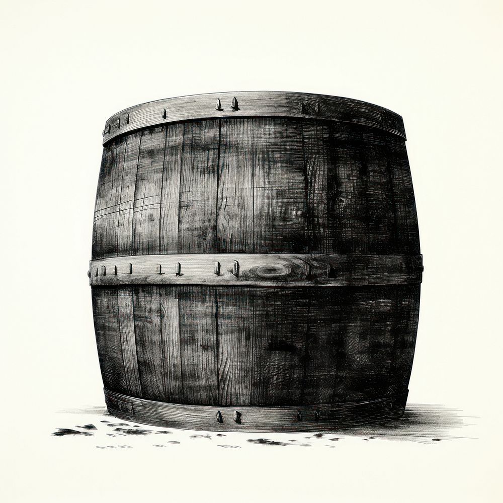 Silkscreen of a barrel architecture refreshment monochrome.