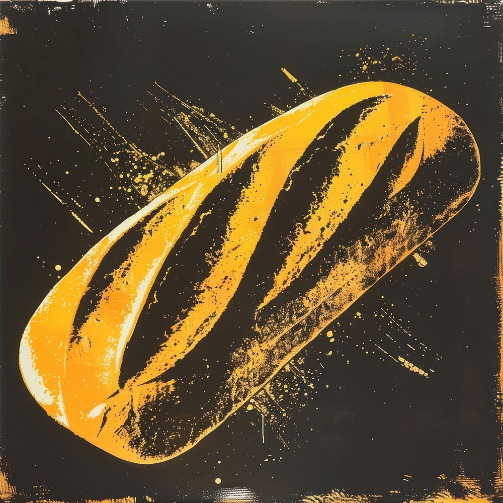 Textured bread transportation painting.
