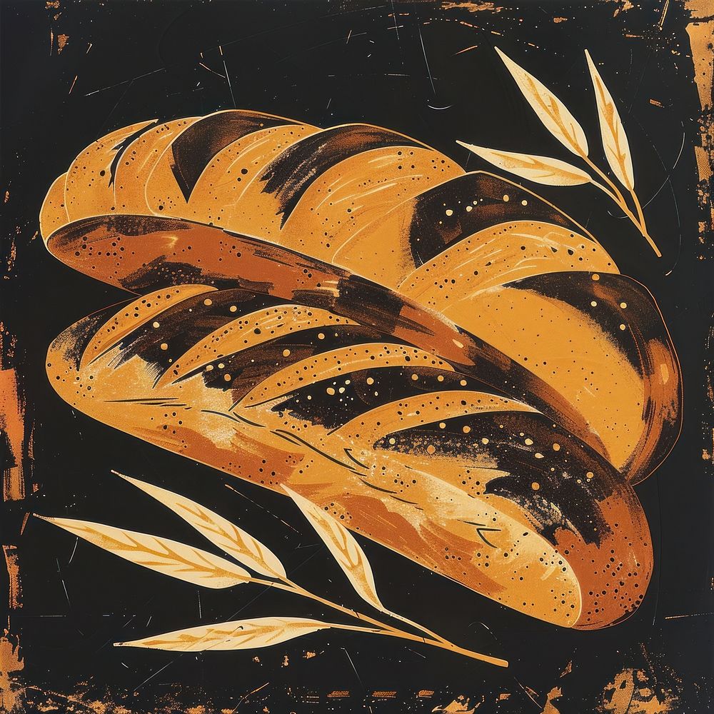 Painting bakery bread art.