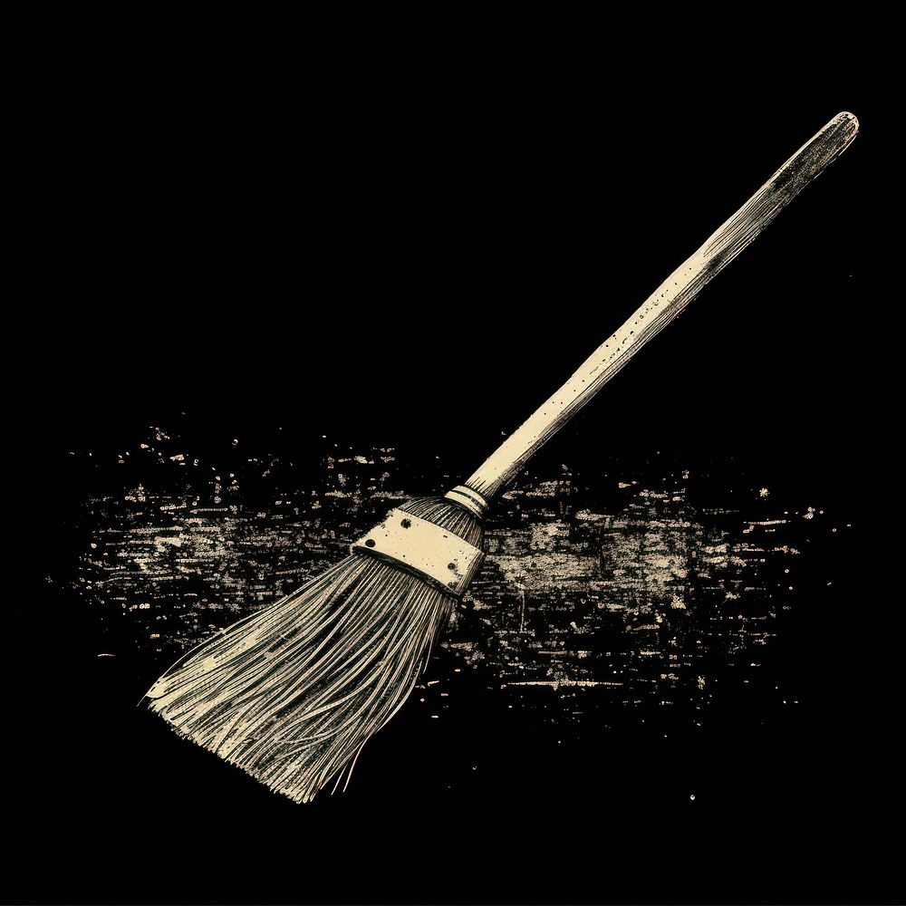 Silkscreen of a broom brush black tool.