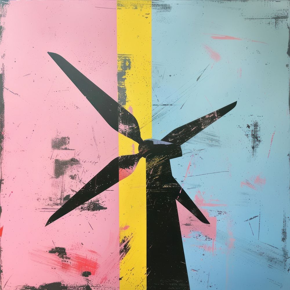 Art backgrounds windmill painting.