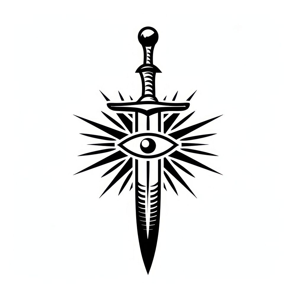 Sword sword logo white background.