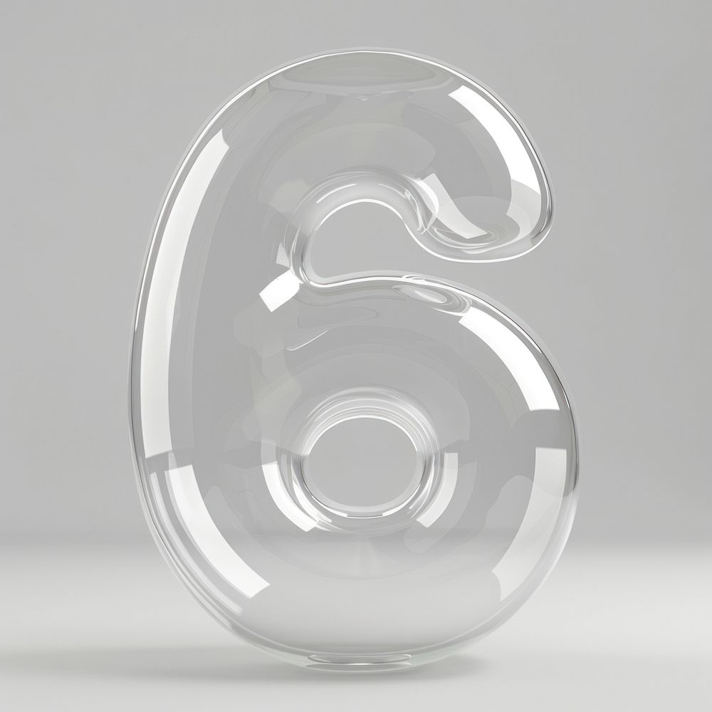 Number letter 6 glass pottery circle.