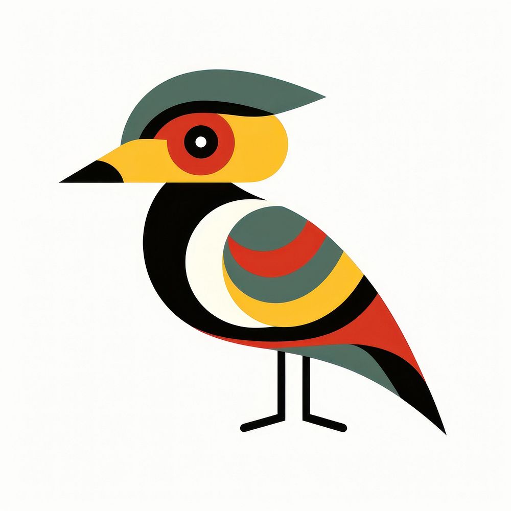 Vector bird impressionism animal beak art.