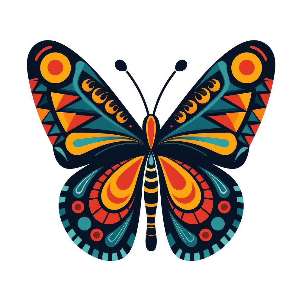 Vector butterfly impressionism insect art white background.