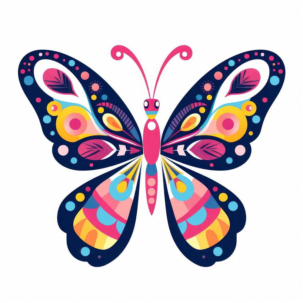 Vector butterfly impressionism pattern pink art.