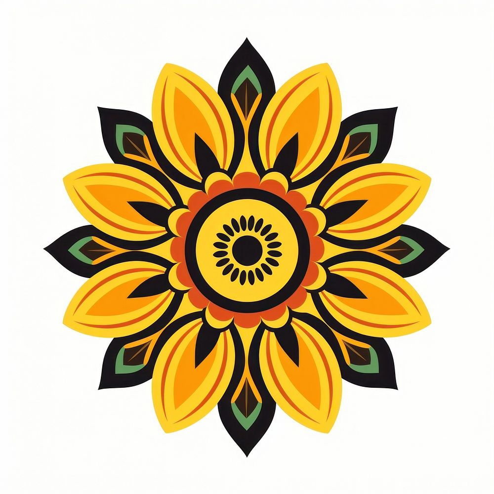 Vector sunflower impressionism white background inflorescence creativity.