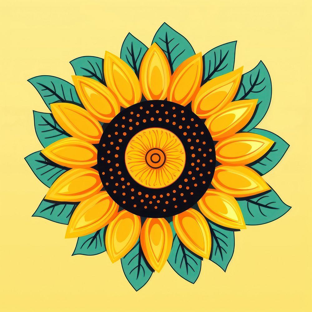 Vector sunflower impressionism pattern plant art.