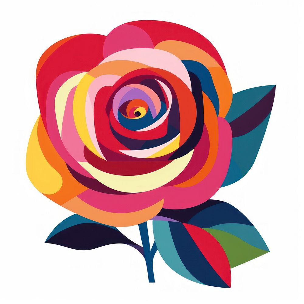 Vector rose impressionism art pattern flower.